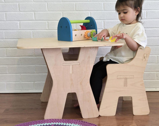 Wooden Table and Chairs set for kids/toddlers.